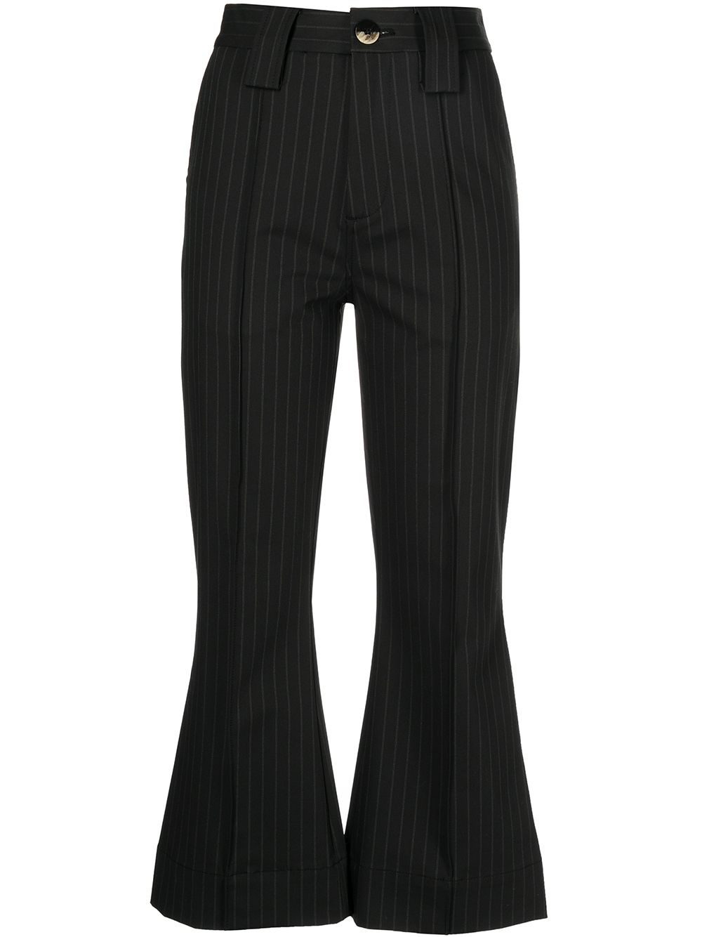 pinstripe-pattern flared trousers - 1