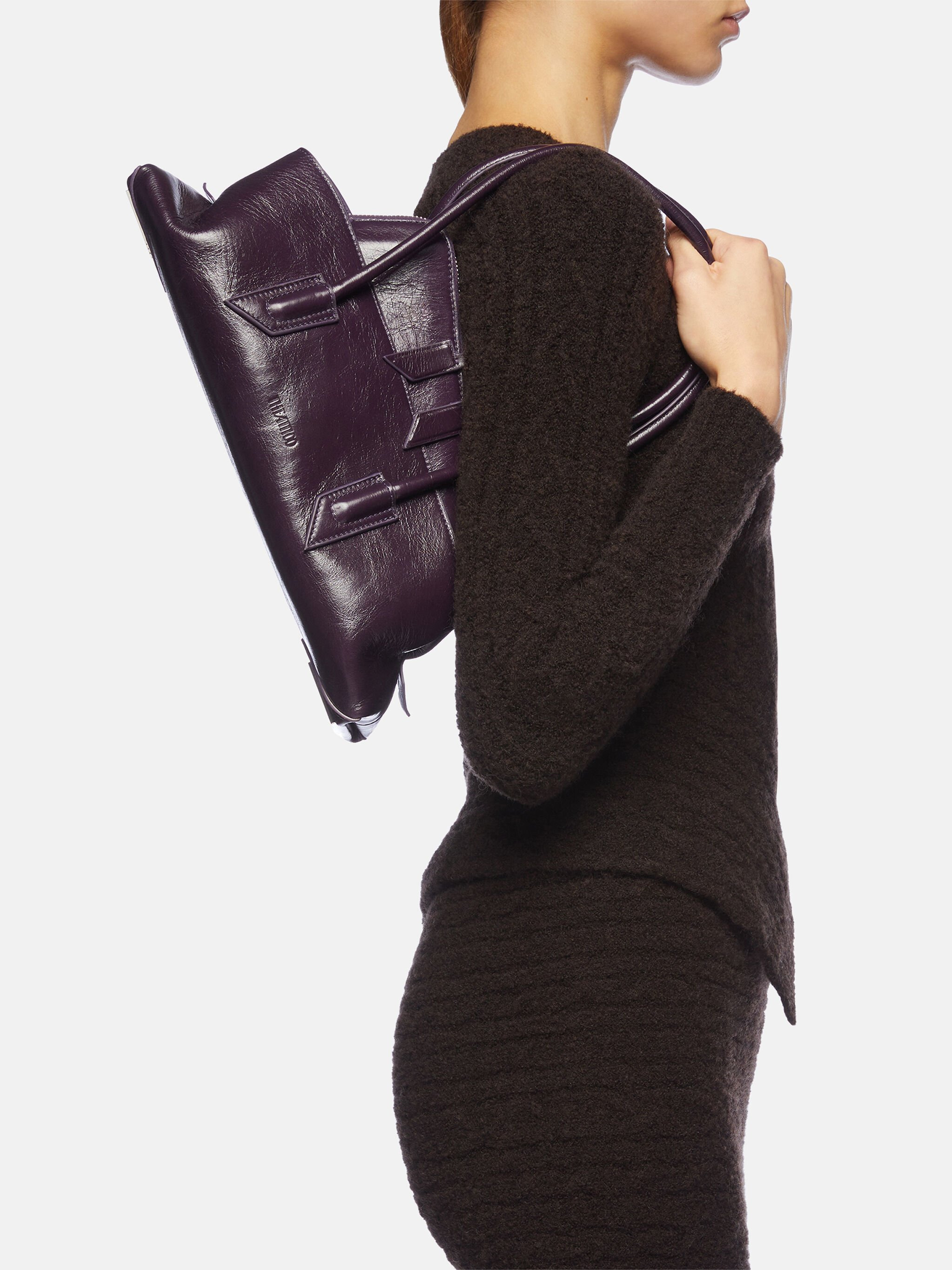 ''LA PASSEGGIATA SMALL'' DARK VIOLET TOP HANDLE - 2
