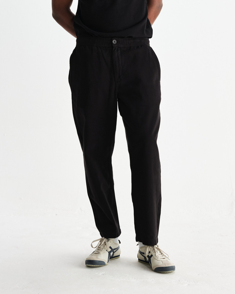 Wax London Kurt - Black Organic Cotton Trousers outlook