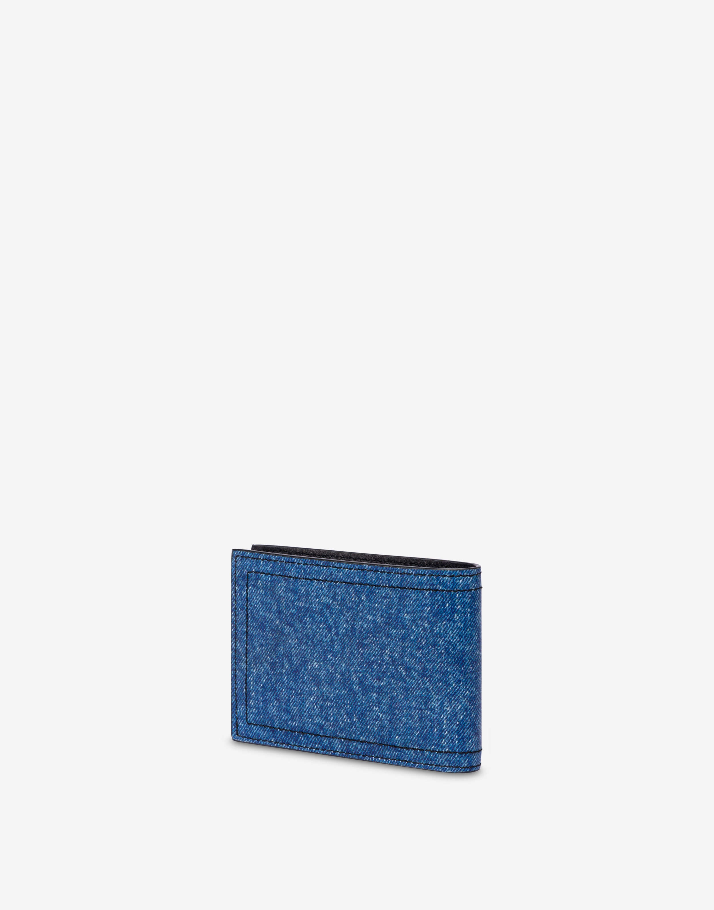 DENIM PRINT NAPPA LEATHER FLAP WALLET - 2