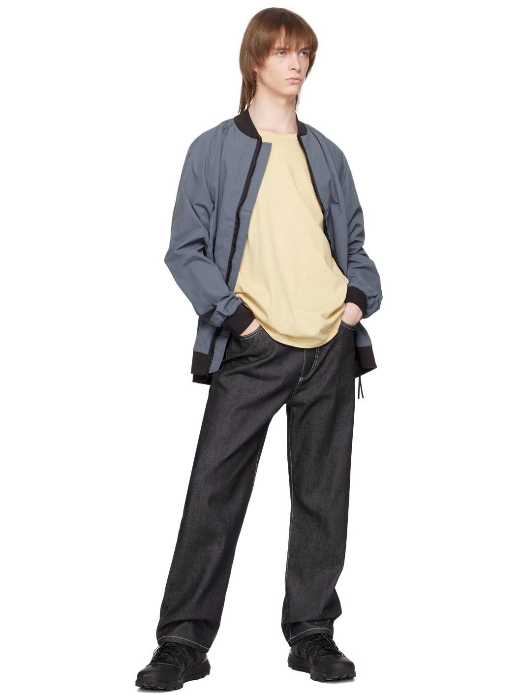 Blue Faber Bomber Jacket - 5