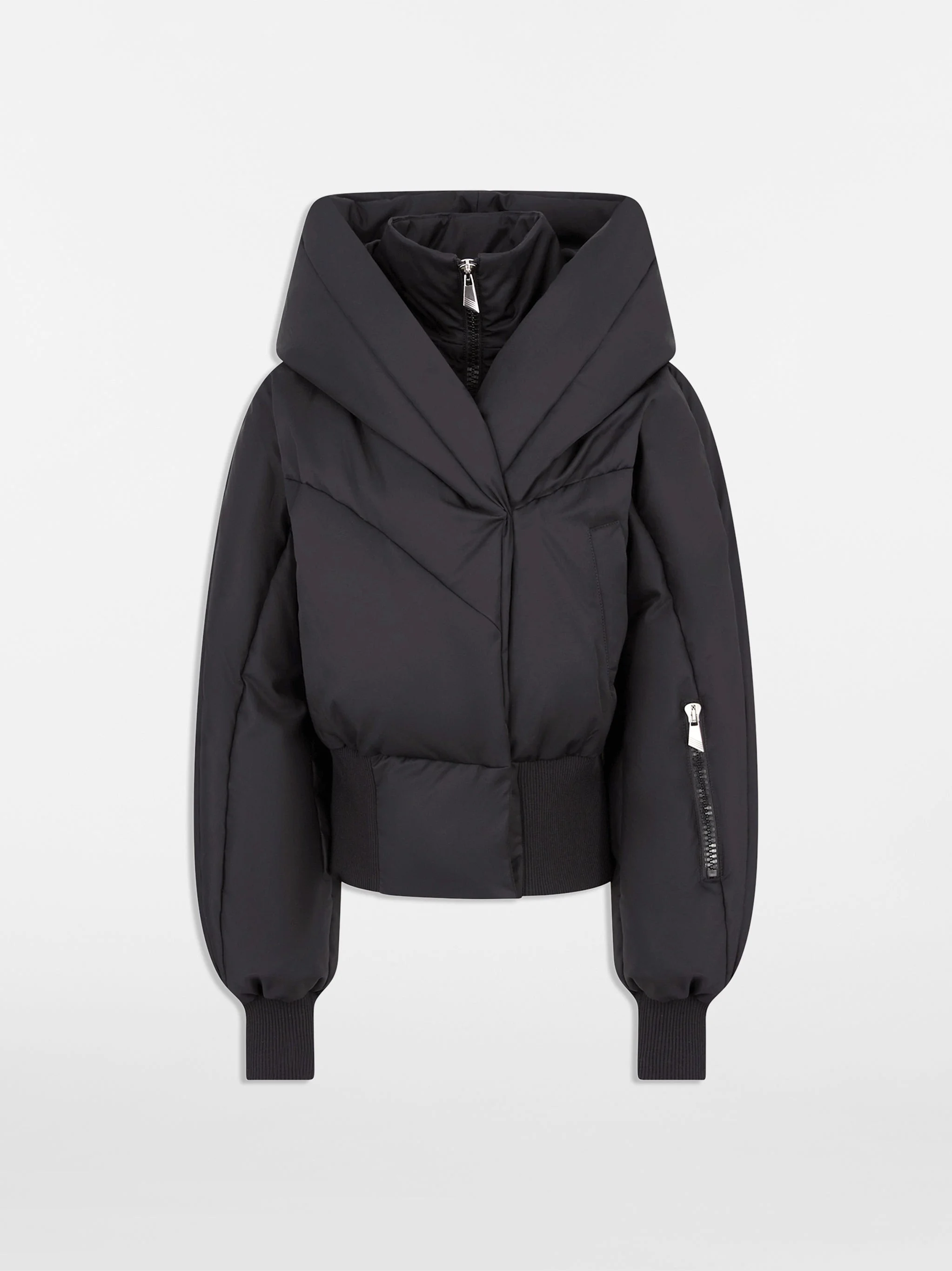 BLACK PUFFER JACKET - 1