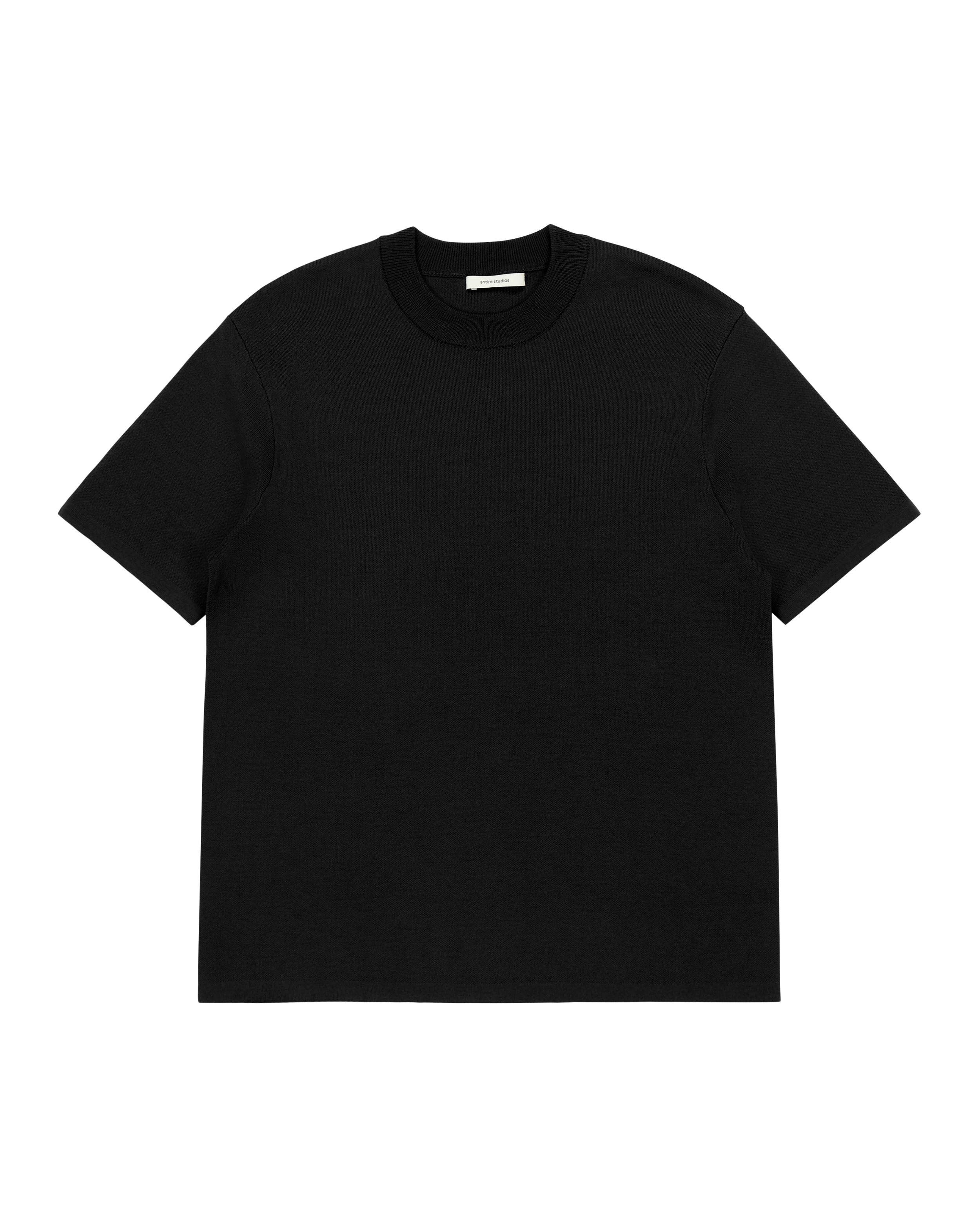 SLIM KNIT TEE BLACK - 5