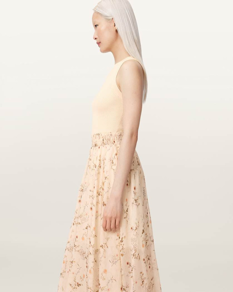 ZENIA SLEEVELESS KNIT WOVEN MIDI DRESS 4