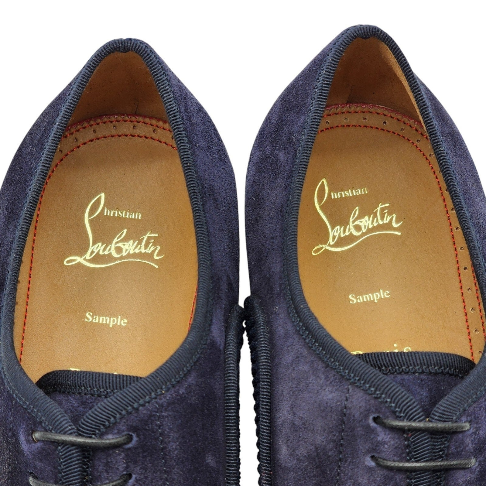 Christian Louboutin Greggo Leather and Suede Oxford Shoes in Blue EU 43 US 10 - 7
