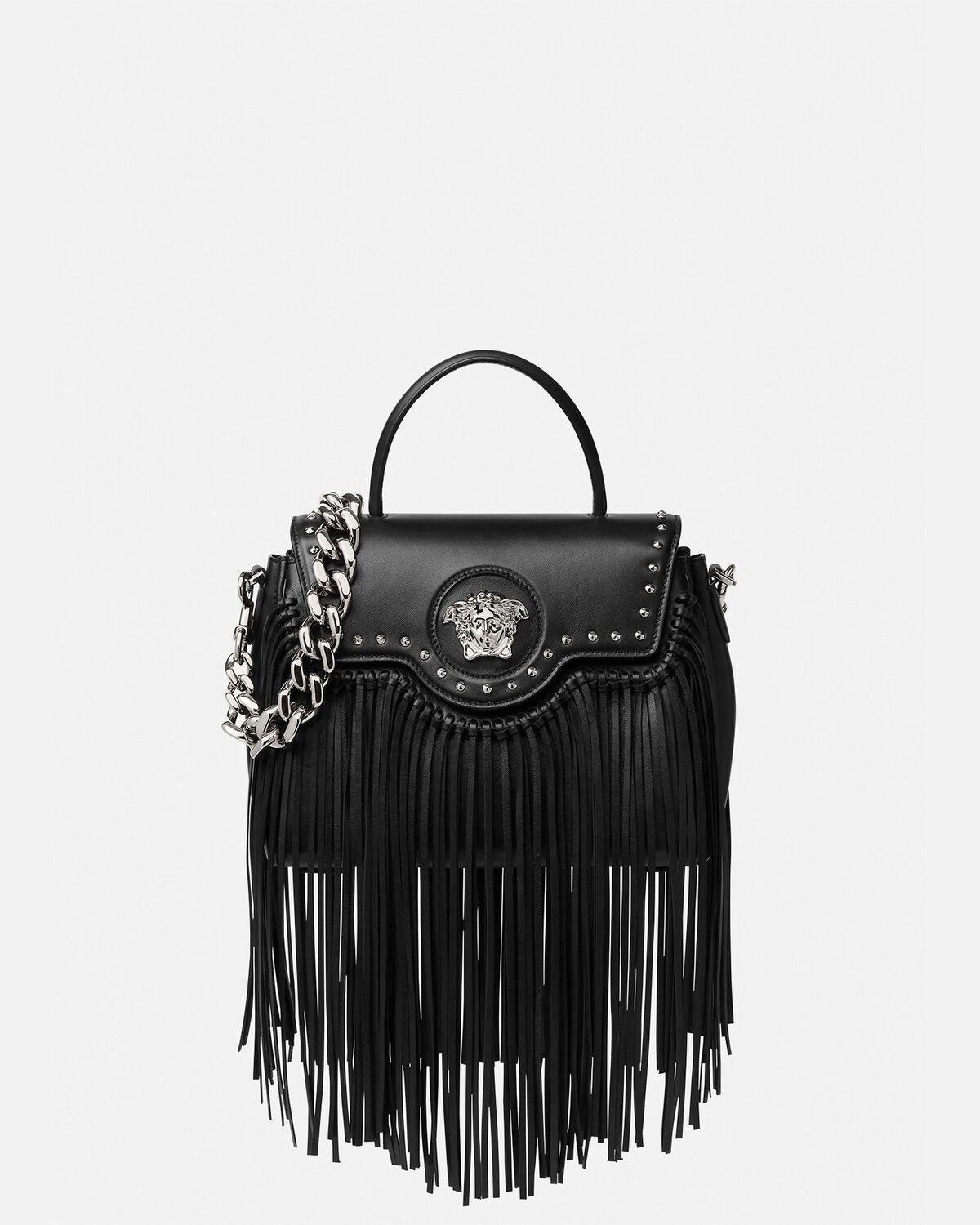 Versus Versace Lion Head Fringe Shoulder Bag