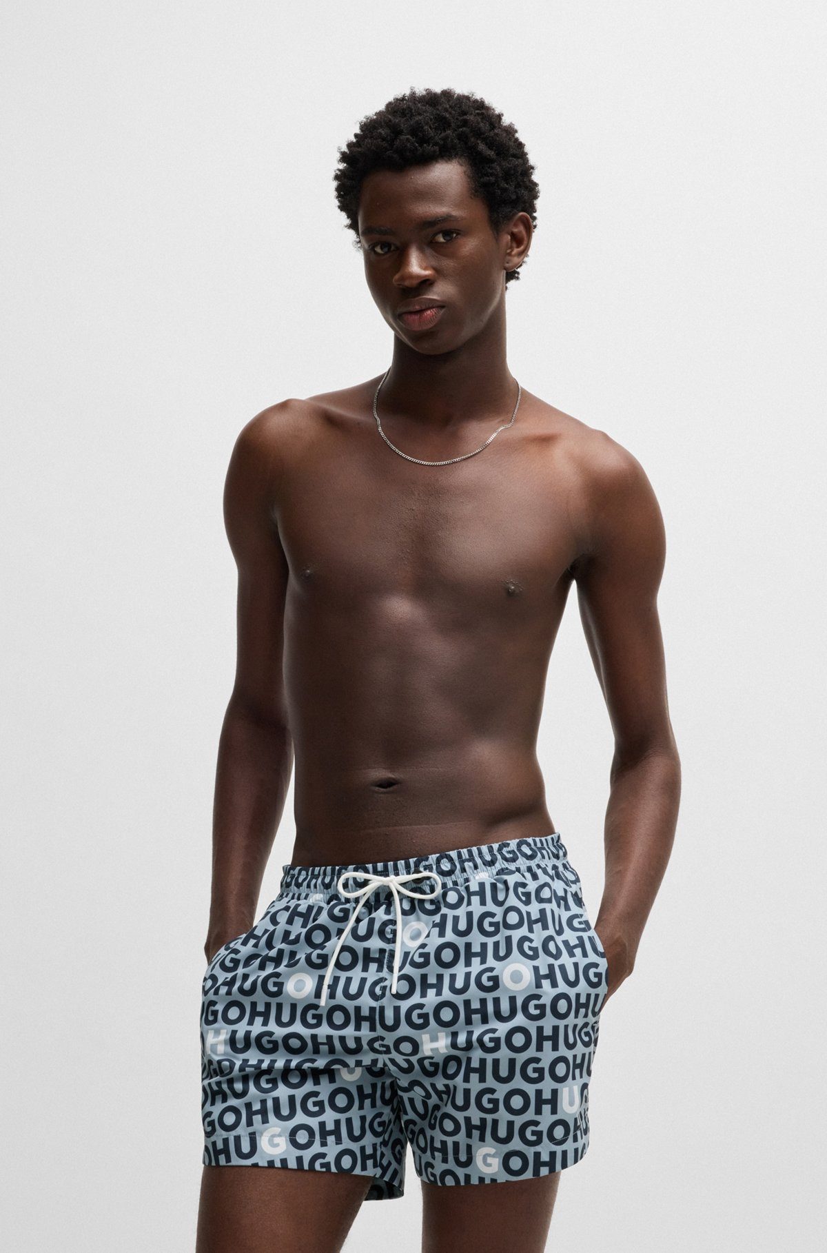 LOGO-PRINT SWIM SHORTS WITH DRAWCORD - 2