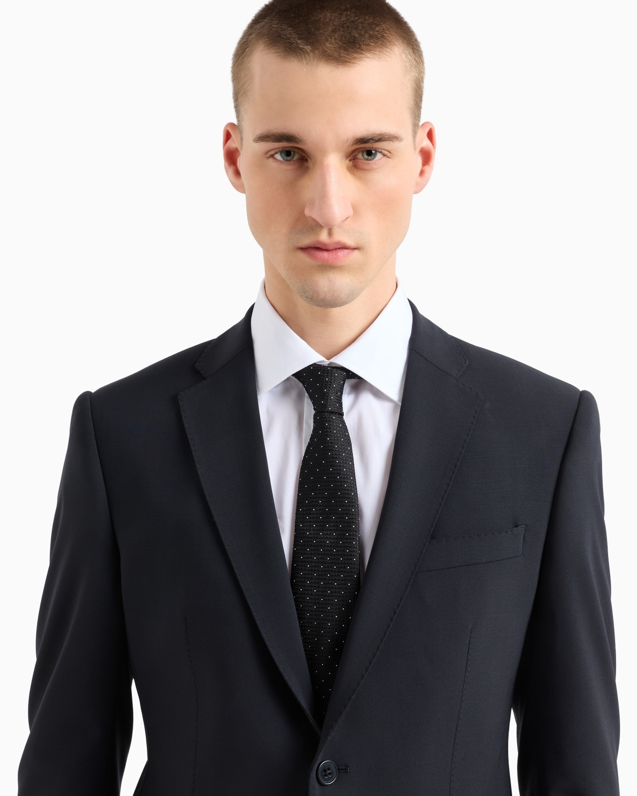 SINGLE-BREASTED SUIT IN VIRGIN-WOOL TWO-WAY STRETCH CANVAS - 4