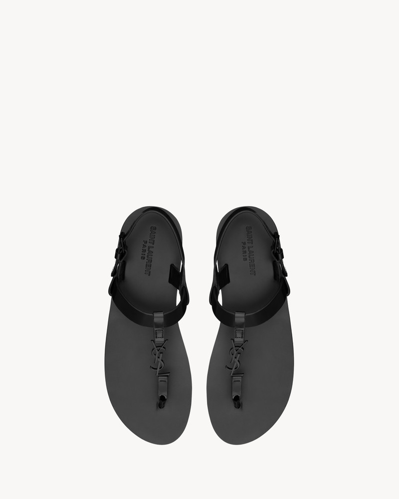 SAINT LAURENT cassandre sandals in glazed leather outlook