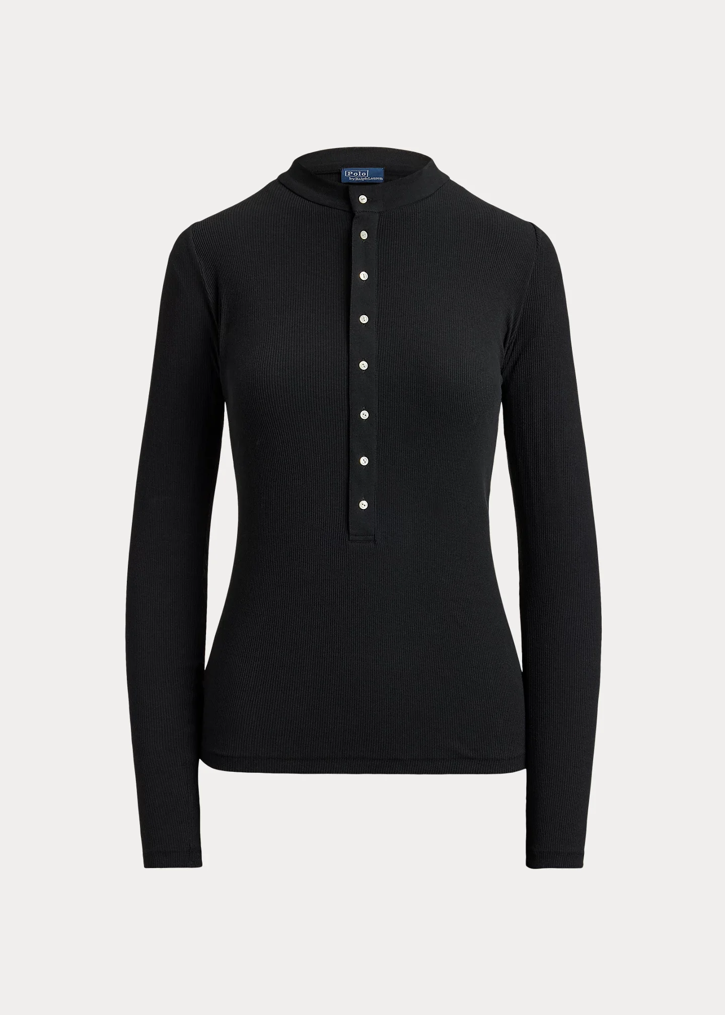 Ribbed Crepe Henley Shirt - 1