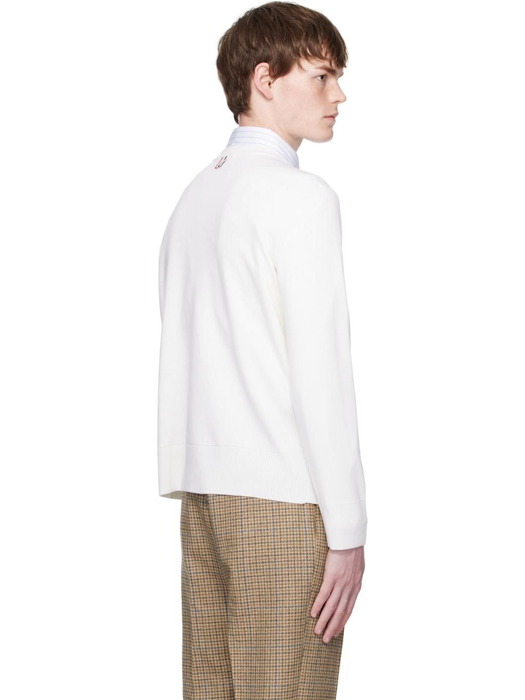 Off-White Merino Wool Double Face 4-Bar Sweater - 3