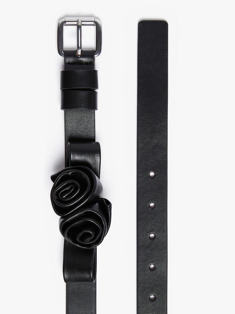 Sportmax BIAVO Rose-decorated Nappa leather belt outlook