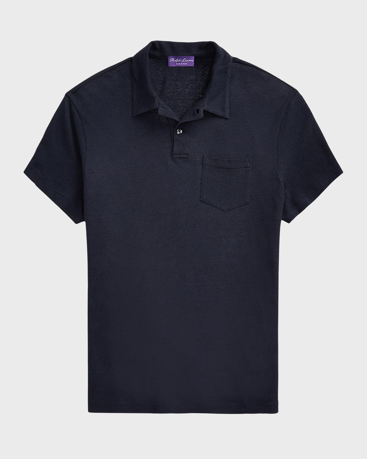 Men's Linen-Cotton Piqué Polo Shirt - 1
