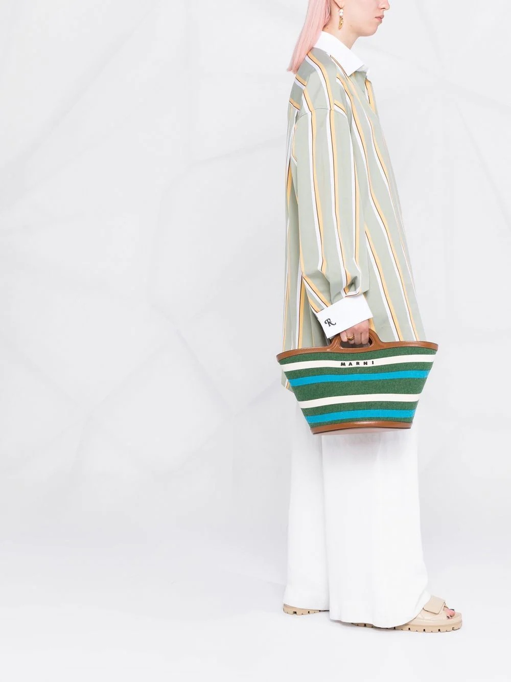 medium striped tote bag - 2