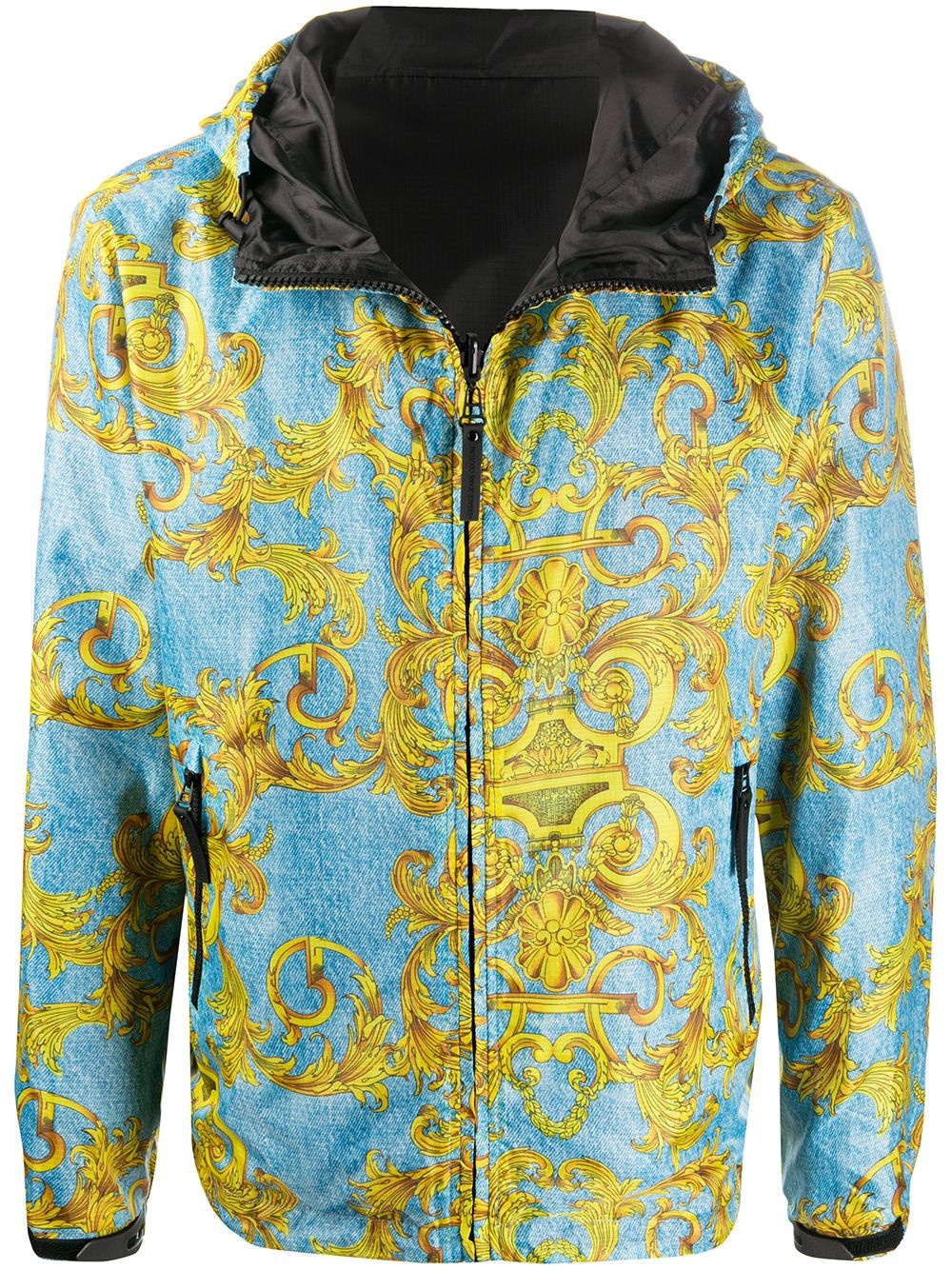 barocco print hooded jacket - 1