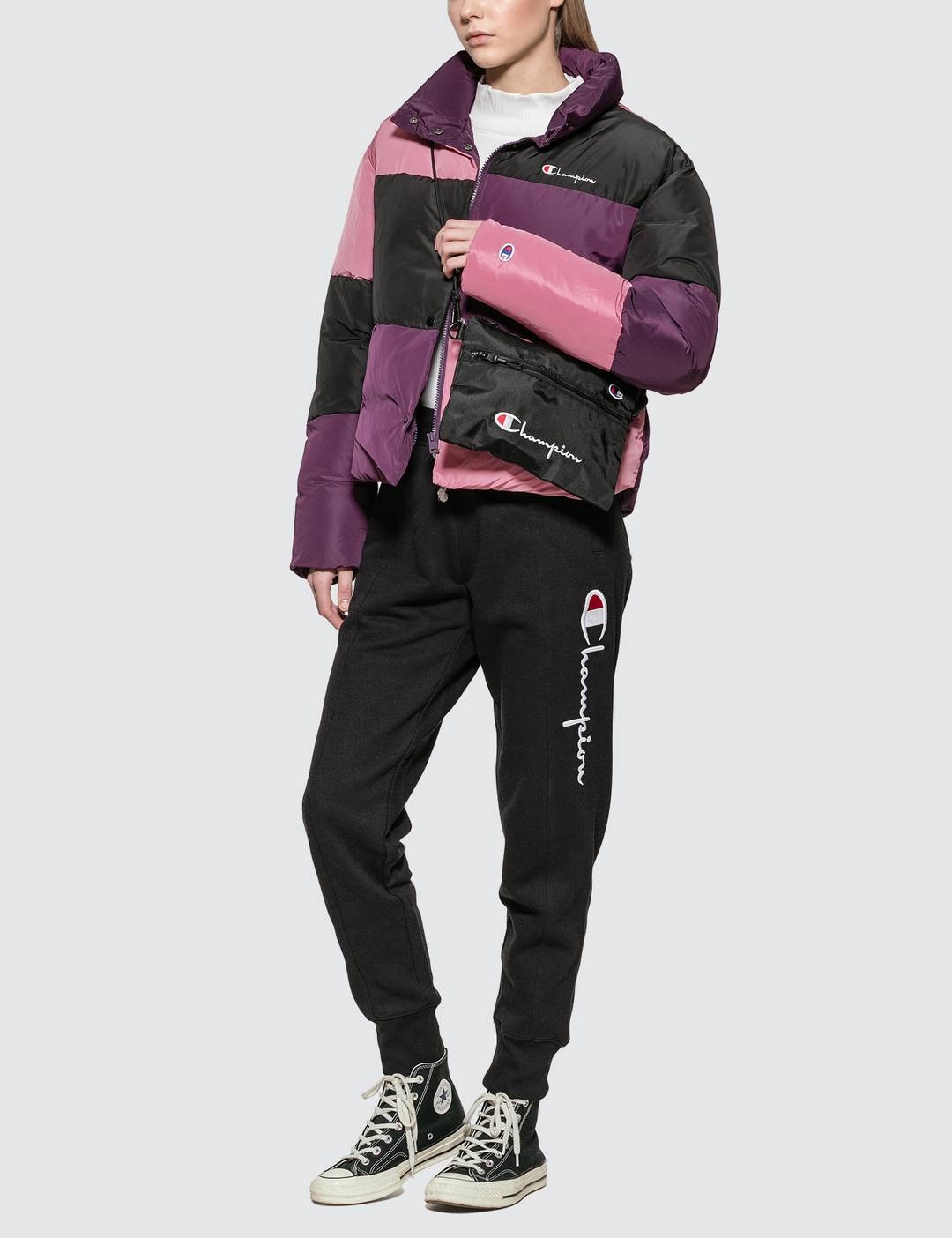 Color Block Puff Down Jacket - 4