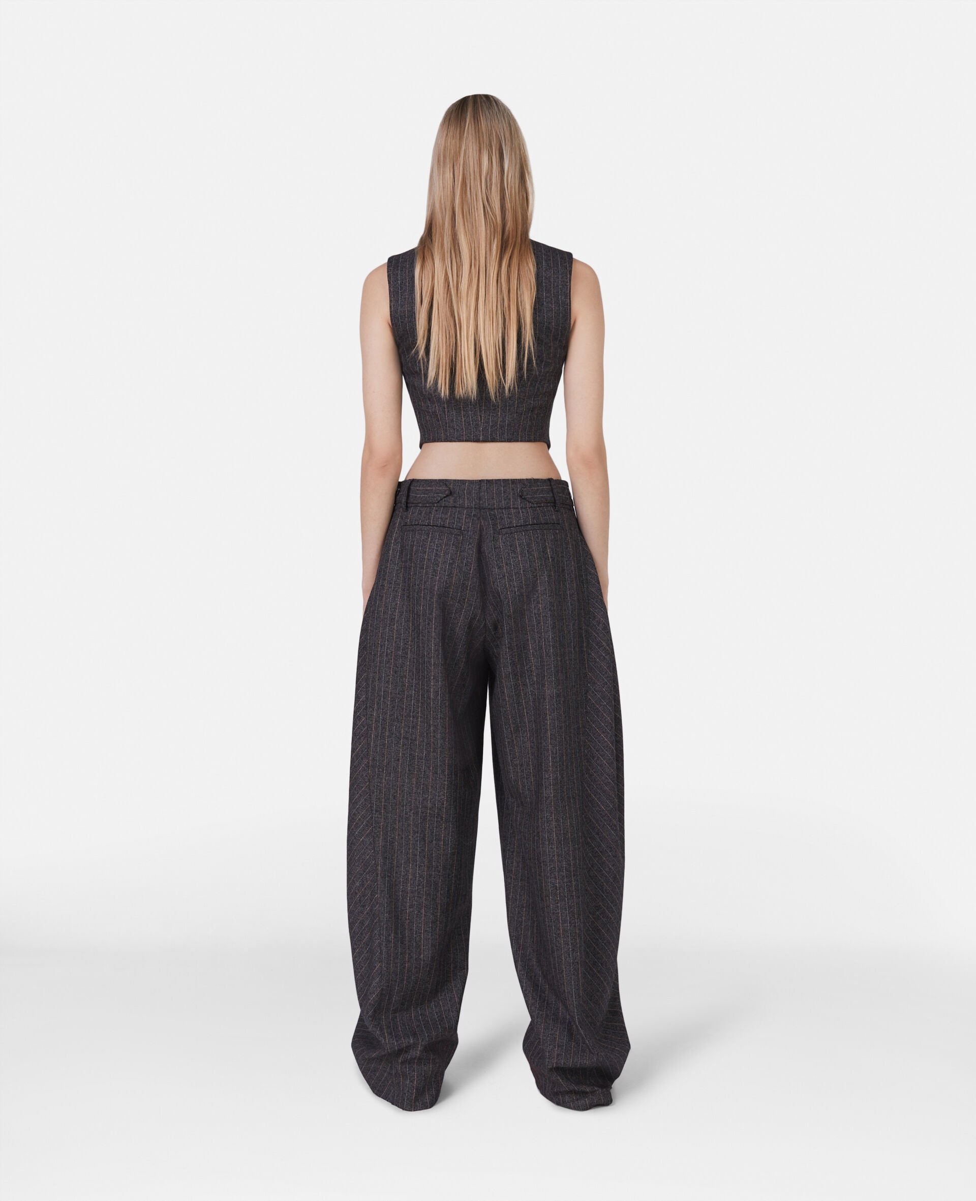 Pinstripe Cropped Waistcoat - 3