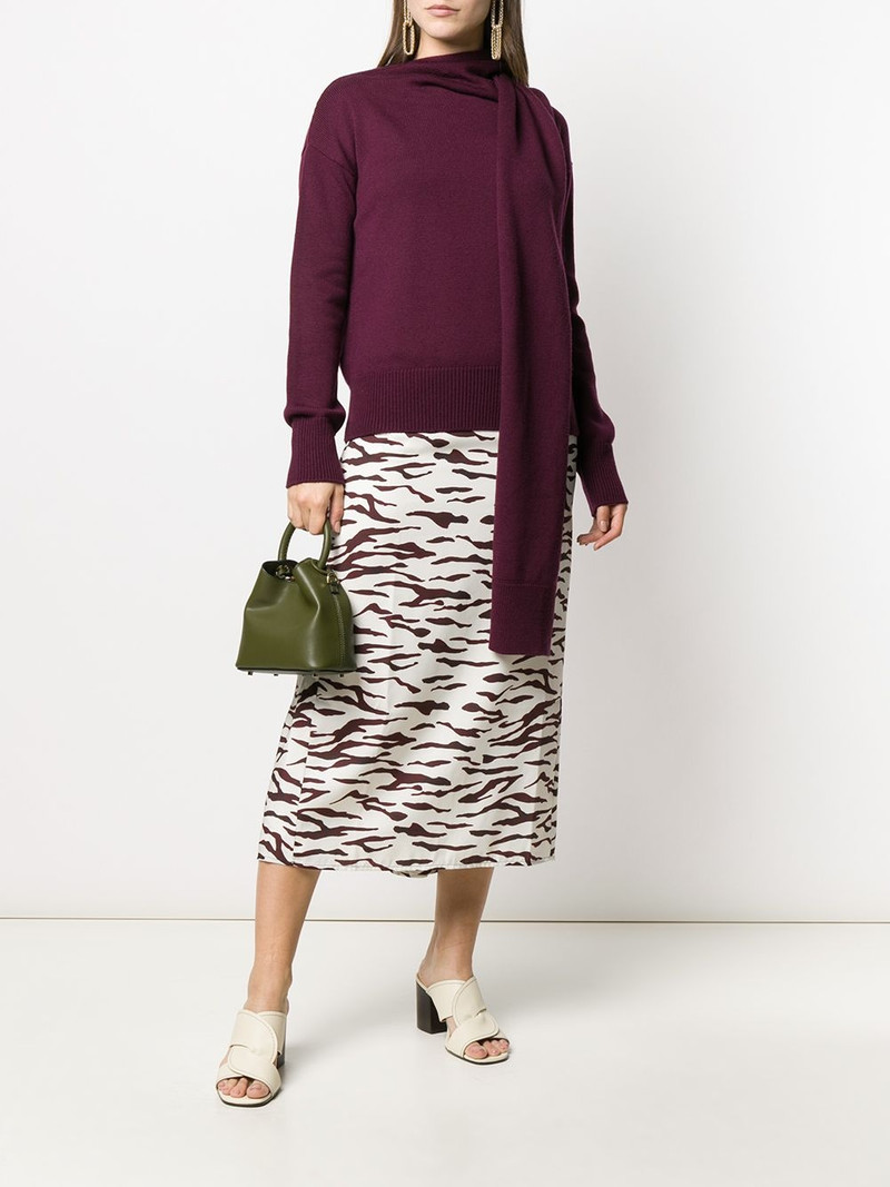 NINA RICCI wrap neck jumper outlook