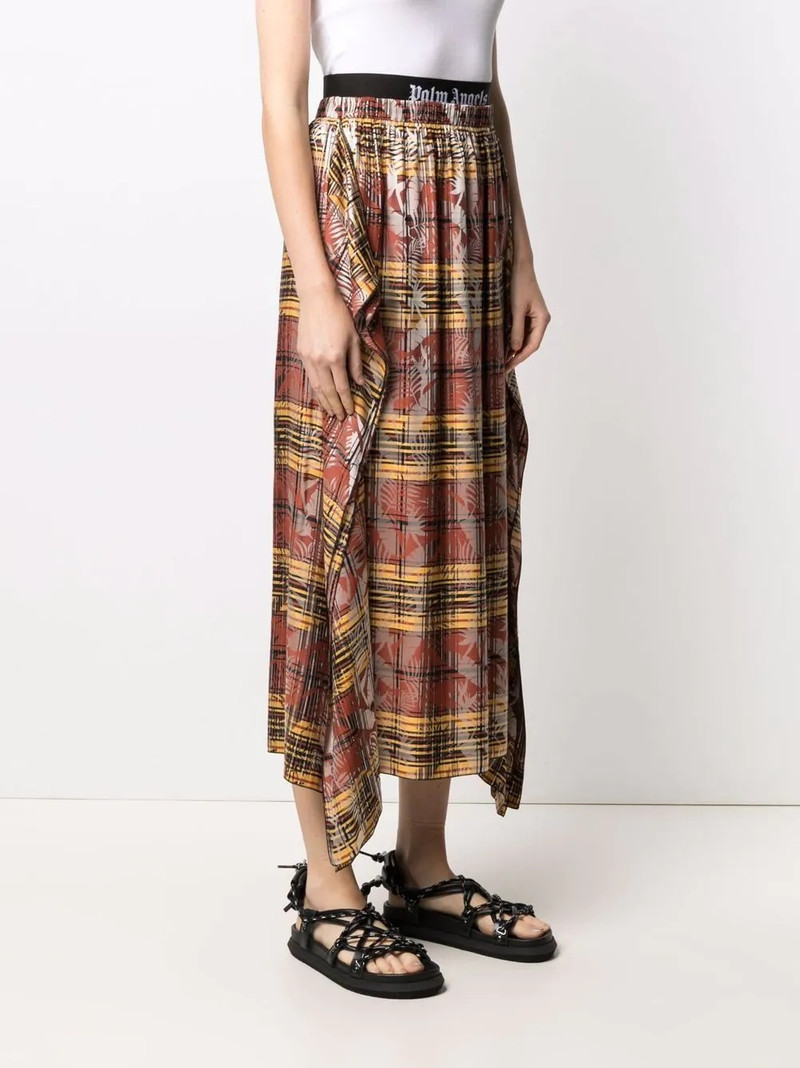 palm leaf check pattern skirt 3