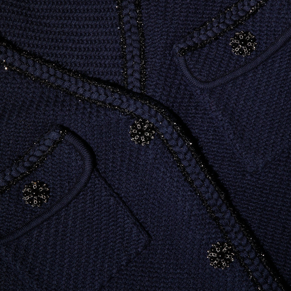 Navy Knit Cardigan - 4