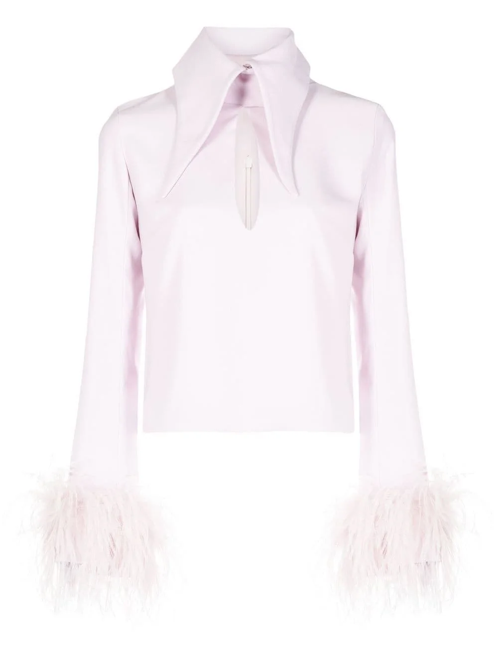 Michelle feather-trim top - 1