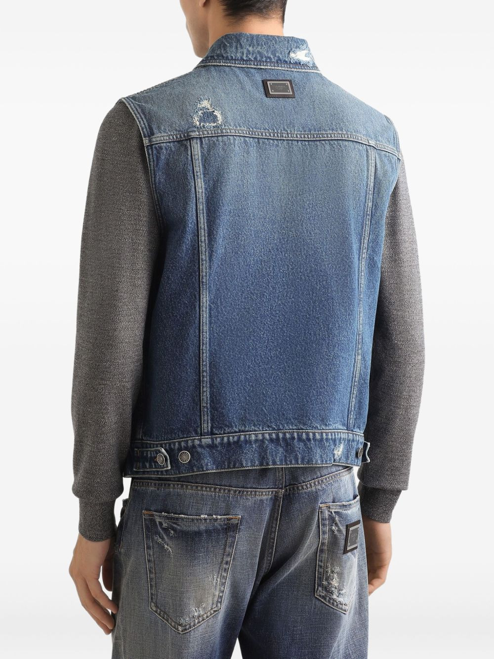 denim corduroy gilet - 5