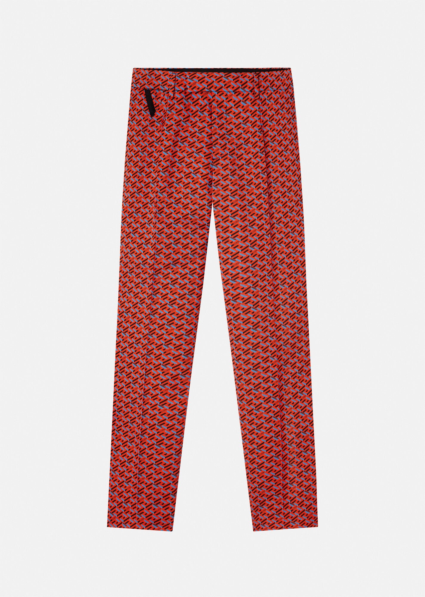 La Greca Print Gabardine Pants - 1