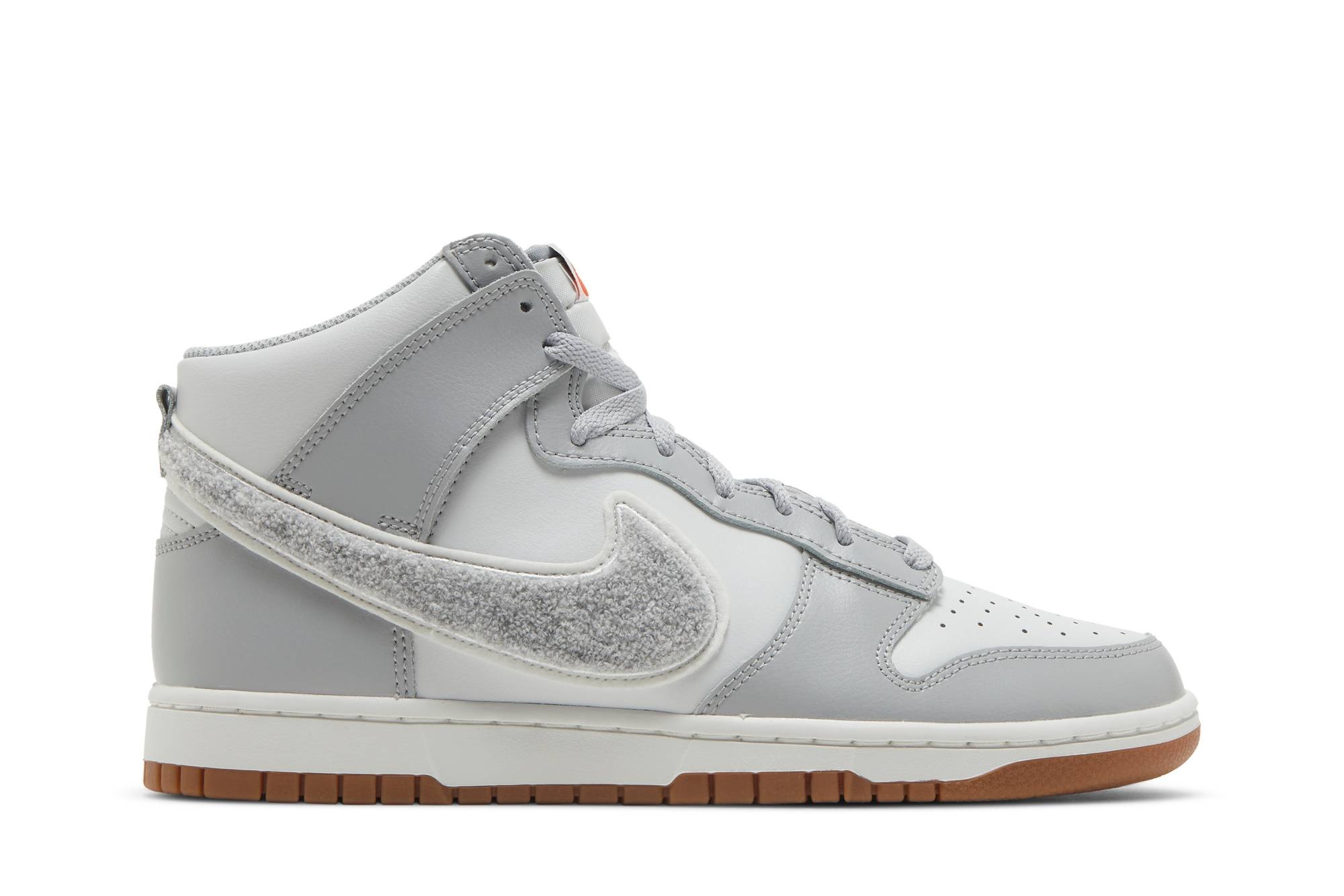 Dunk High 'Chenille Swoosh - Light Smoke Grey' - 1