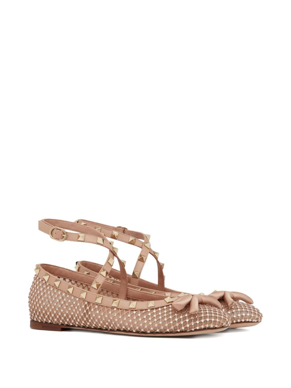 Rockstud rhinestone-embellished ballerina shoes - 2