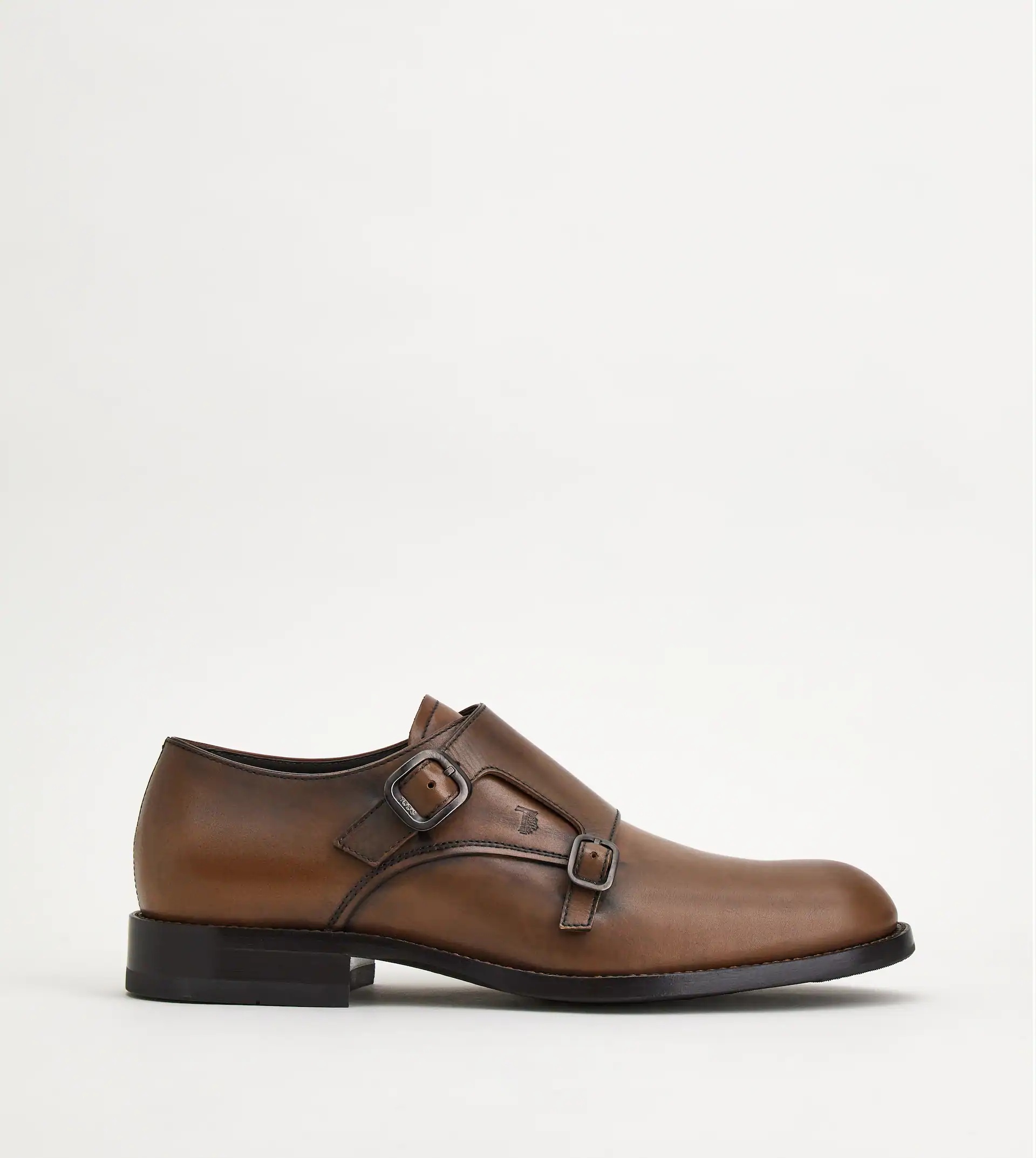 MONKSTRAP IN LEATHER - BROWN - 1