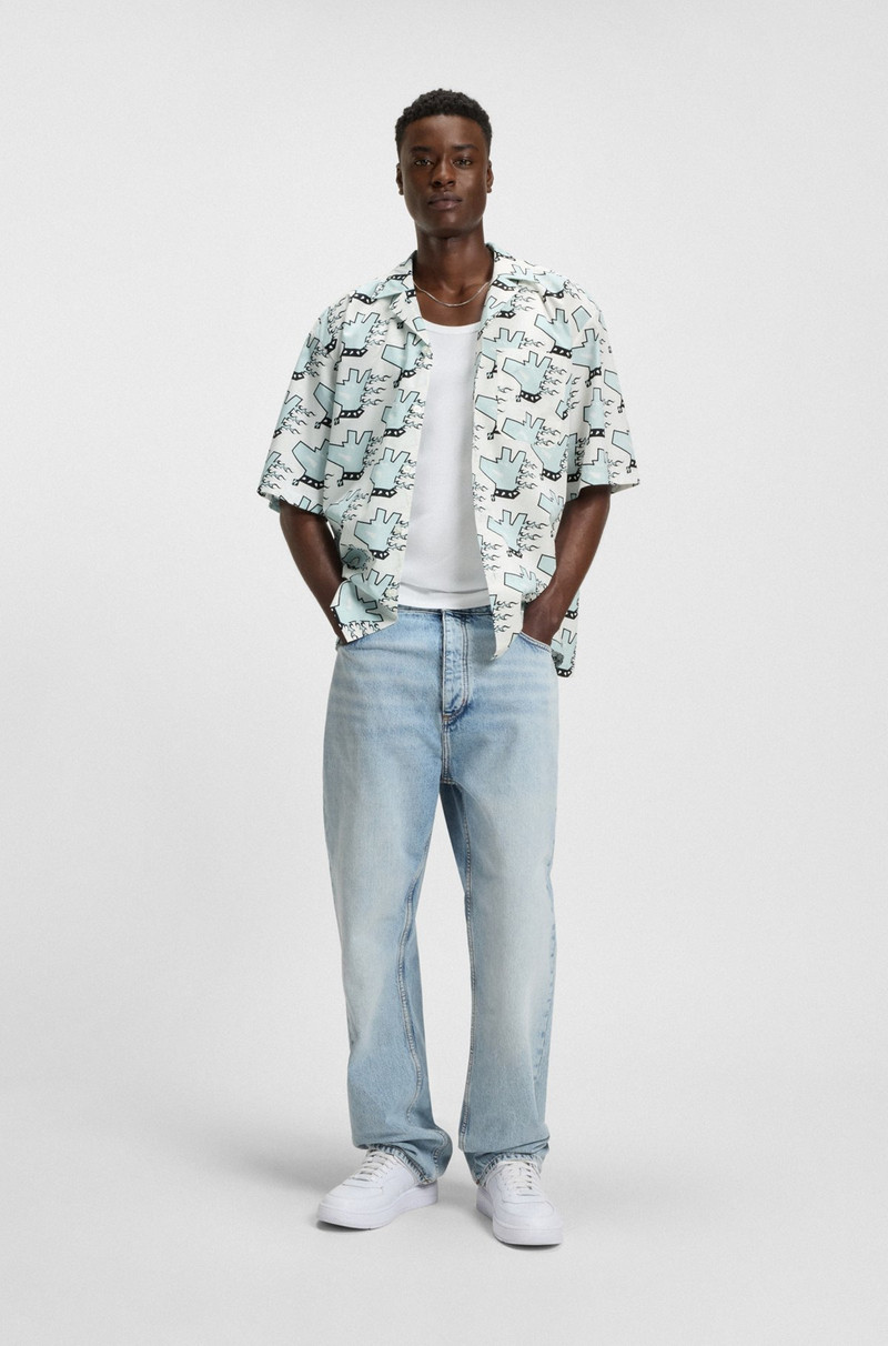 HUGO RELAXED-FIT SHIRT IN PRINTED COTTON POPLIN outlook