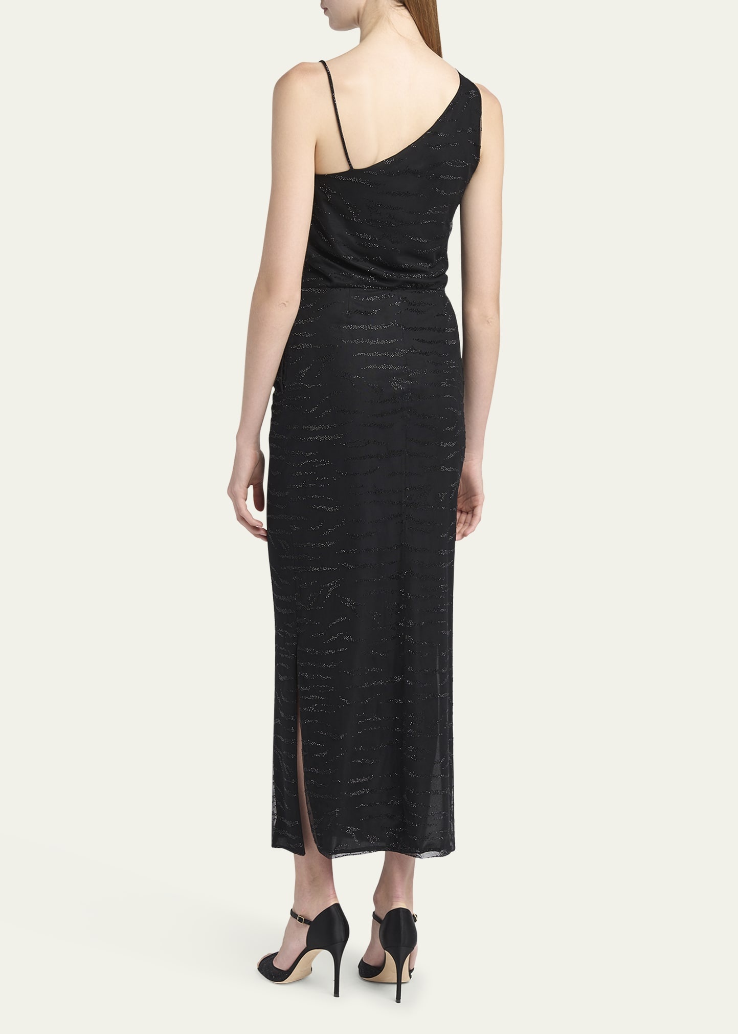 Embellished Rose One-Shoulder Gown - 3