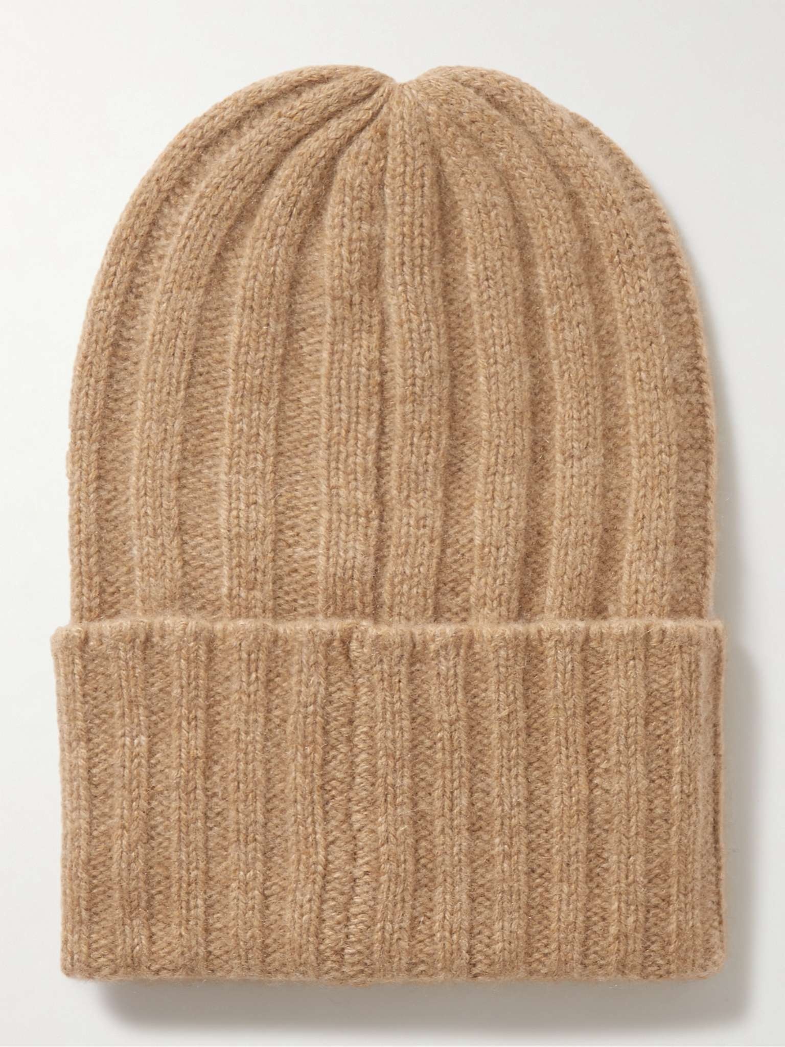 Short Bunny Echo Ribbed Cashmere Beanie - 4