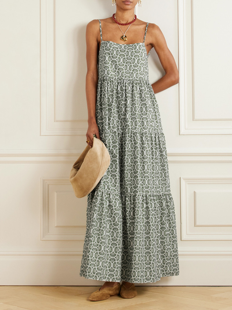 MATTEAU Tiered Floral-print Organic Cotton Maxi Dress outlook