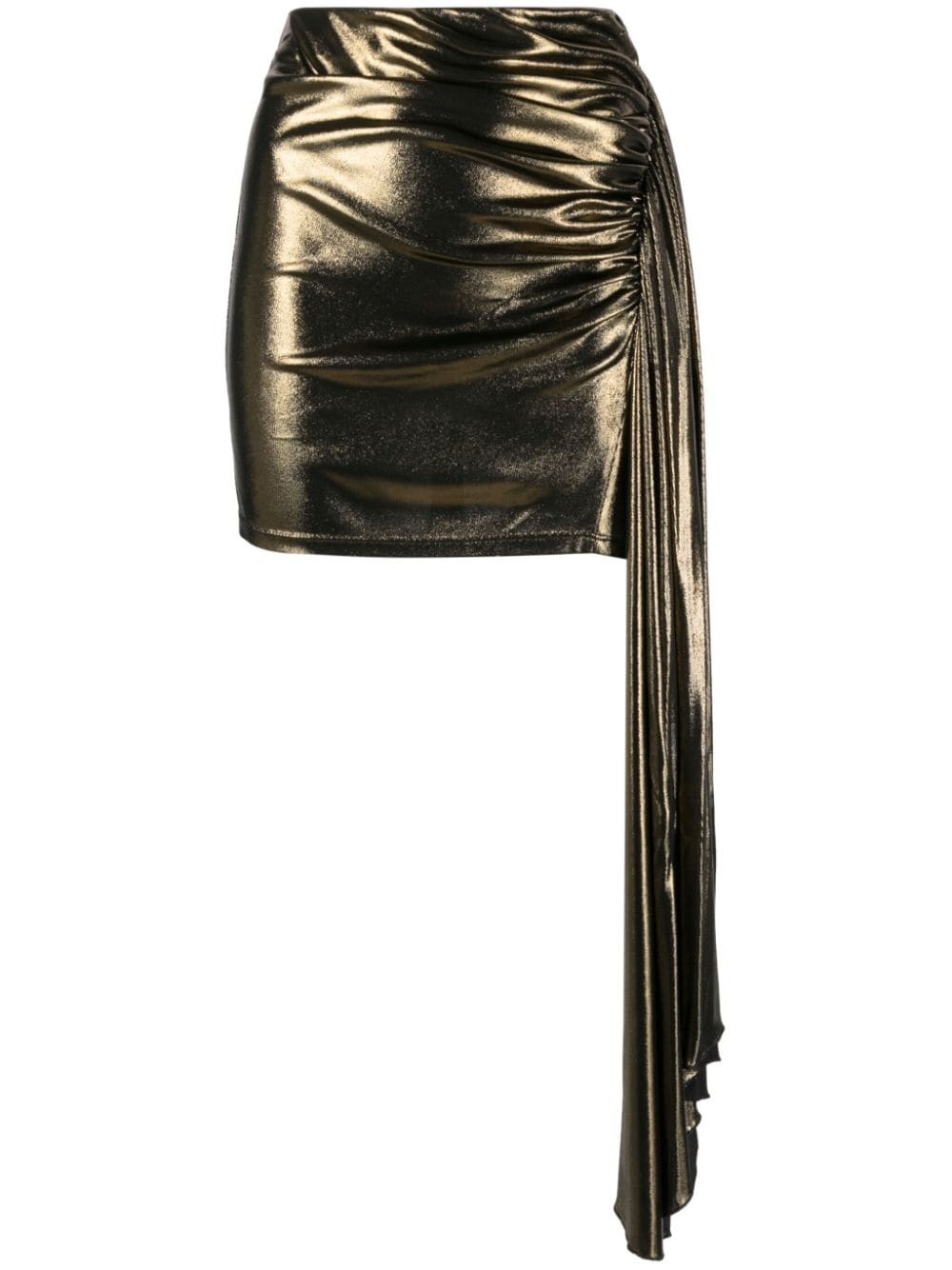 lamÃ© draped miniskirt - 1