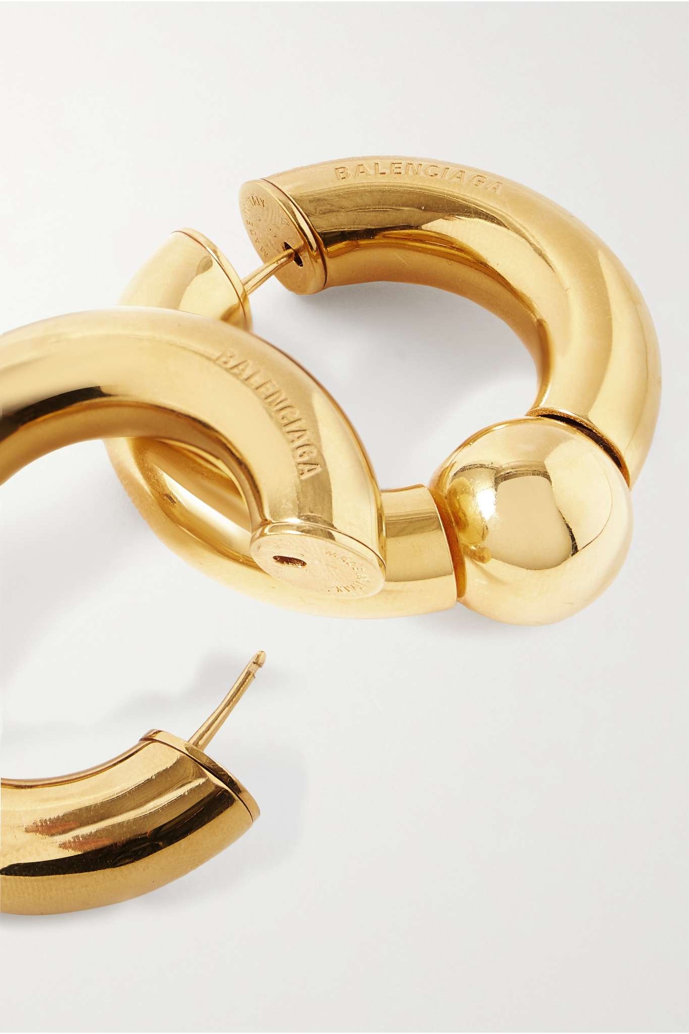 Mega gold-tone hoop earrings - 4