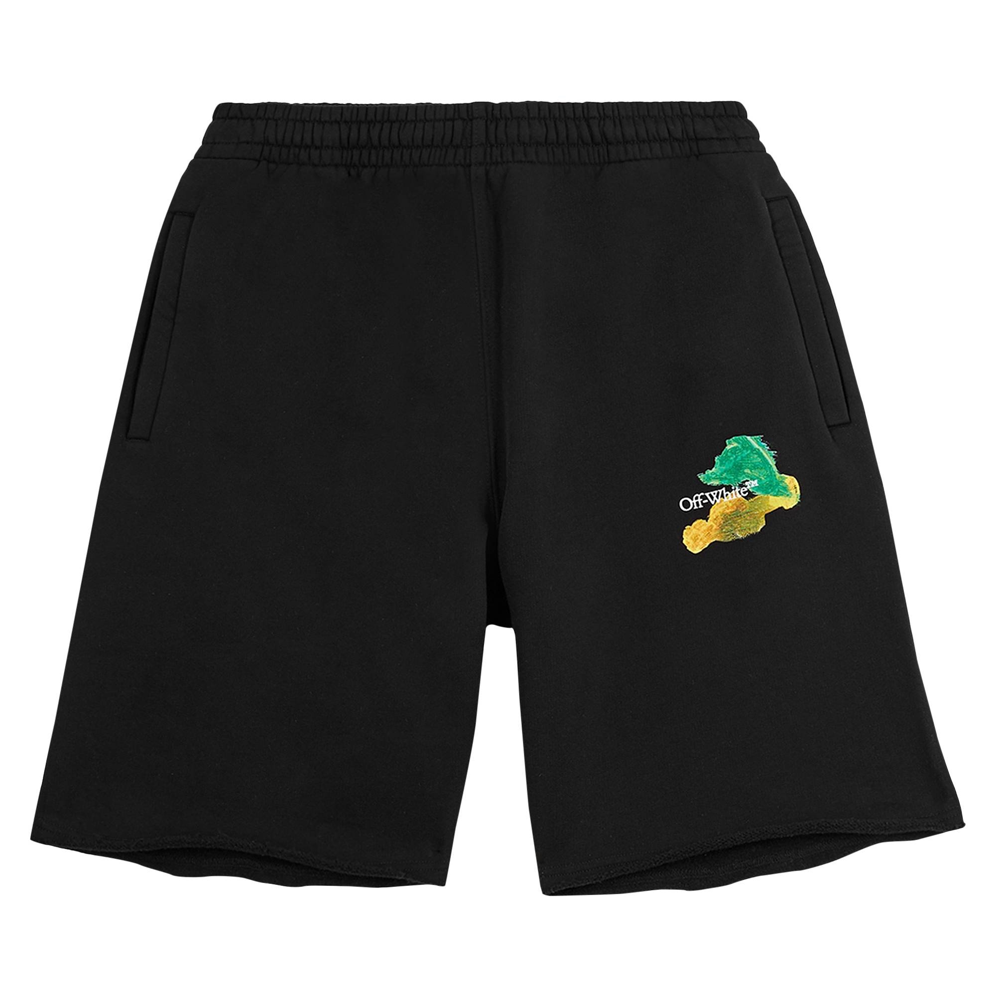 Off-White Brush Arrow Sweatshorts 'Black/Multicolor' - 1