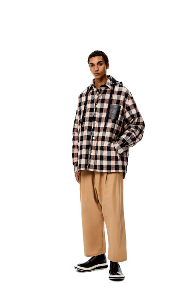 Loewe Quilted check hooded shirt in cotton outlook