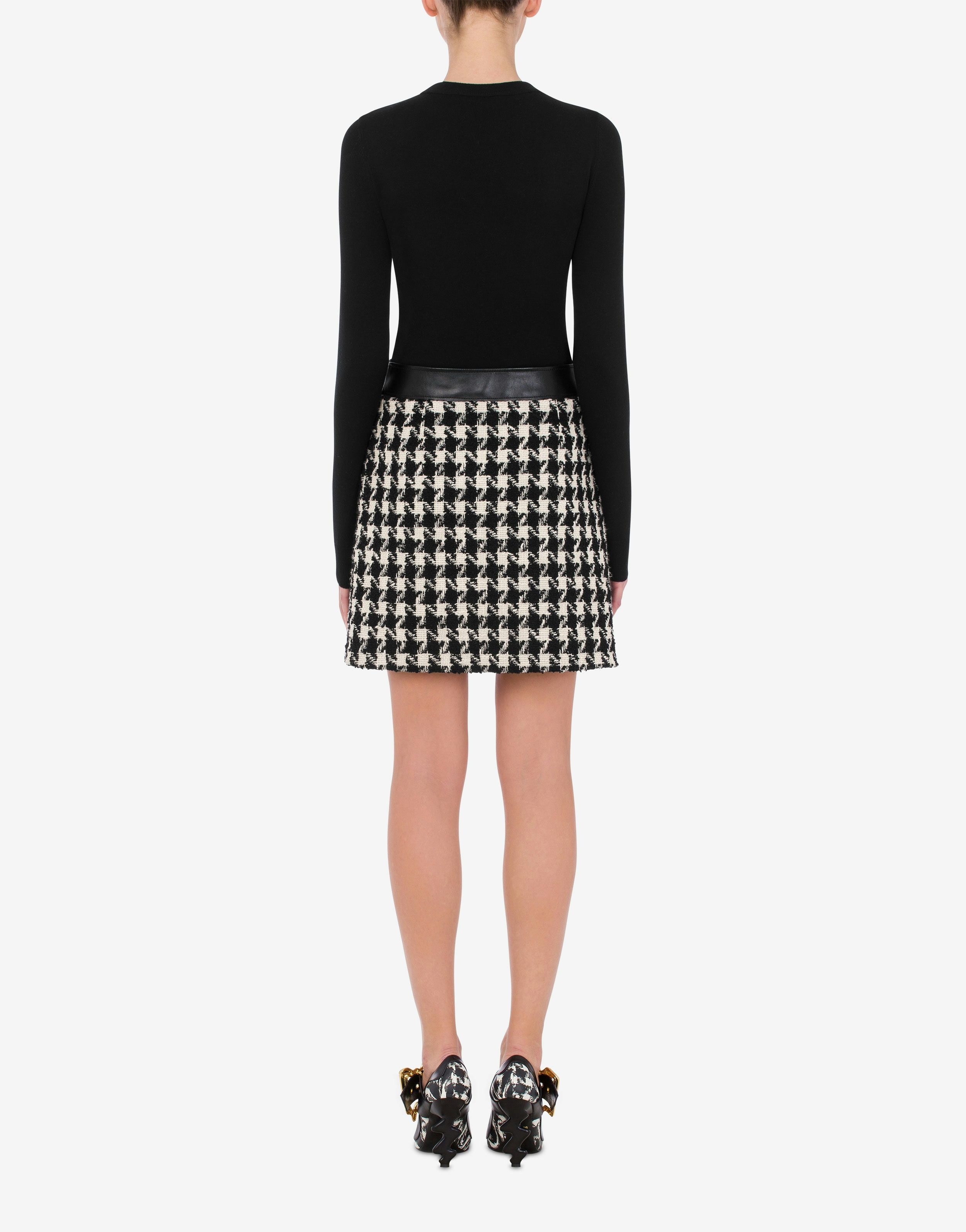 MORPHED BUCKLE KNITTED BOUCLÉ DRESS - 3