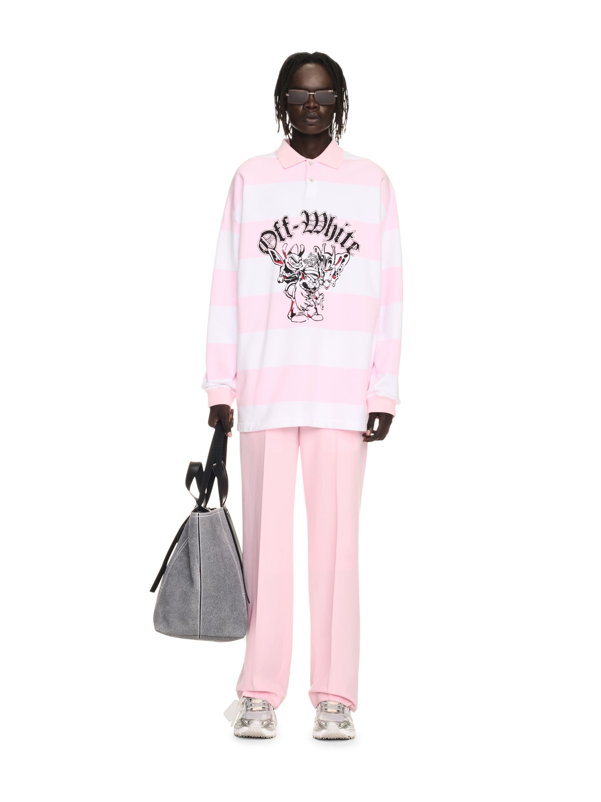 Pink/white Gang L/s Polo - 2