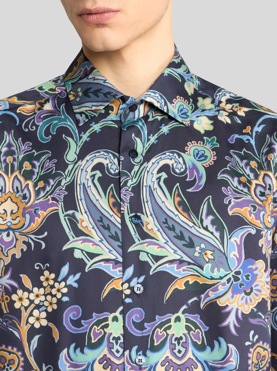 COTTON SHIRT WITH ALL-OVER FLORAL PRINT - 3