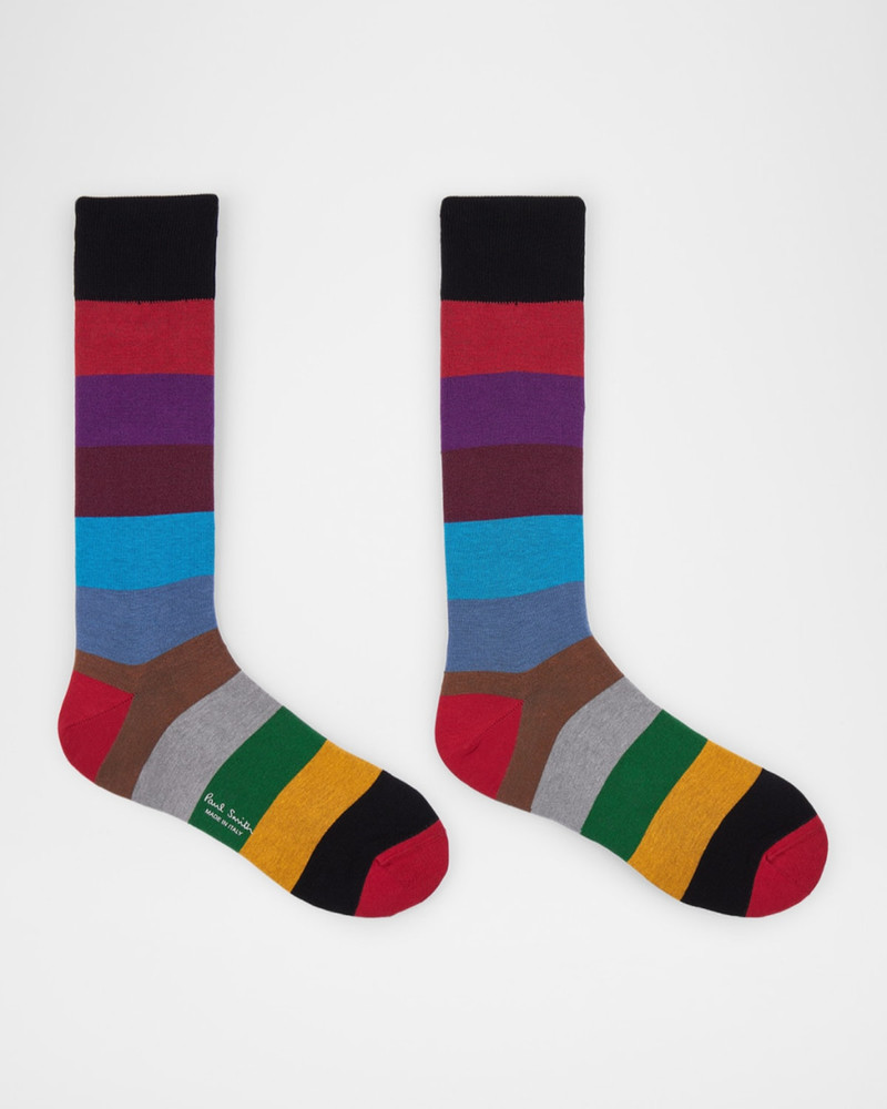 Paul Smith Men's Jonathan Bold Stripe Crew Socks outlook