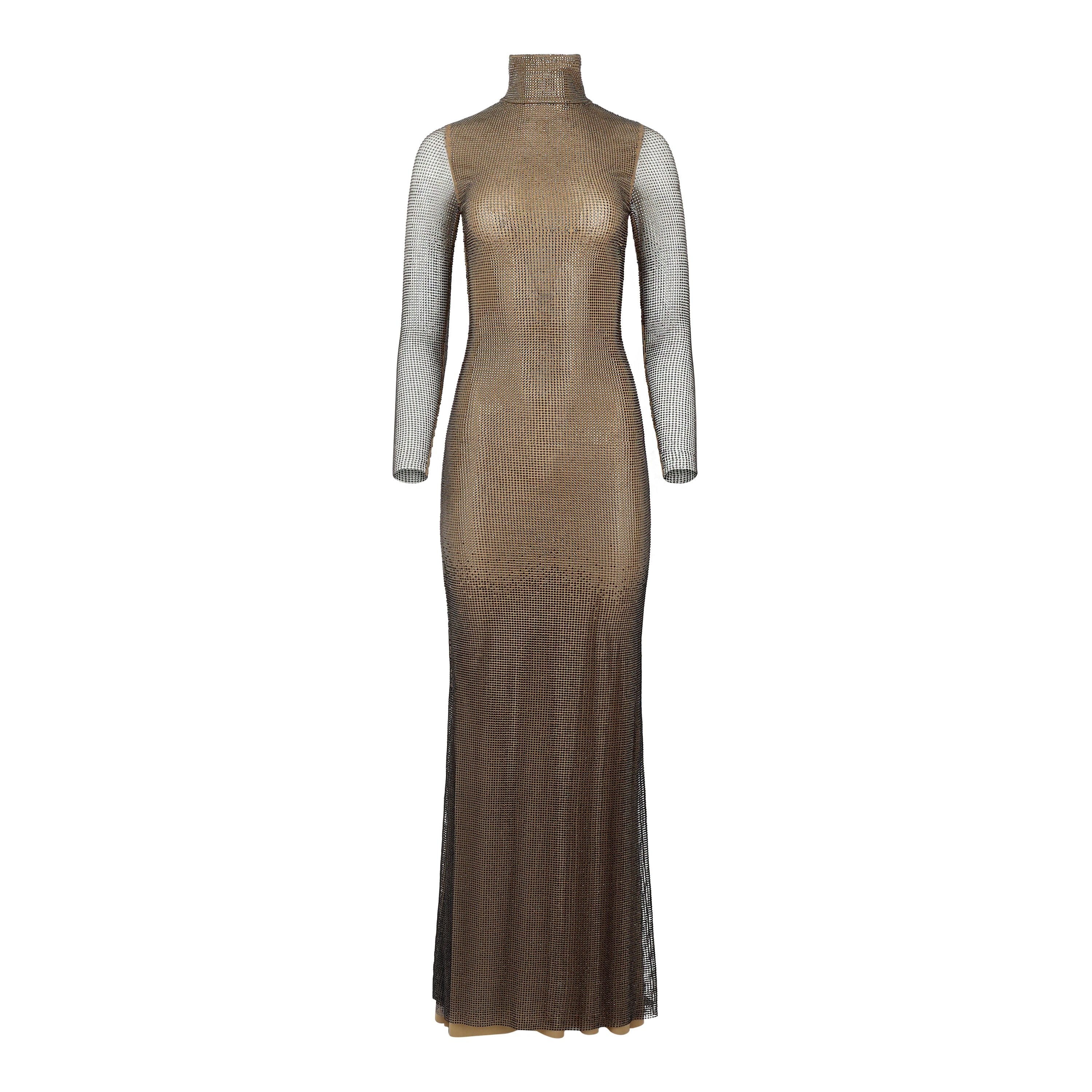 Ombre Crystal Fishnet Gown - 2