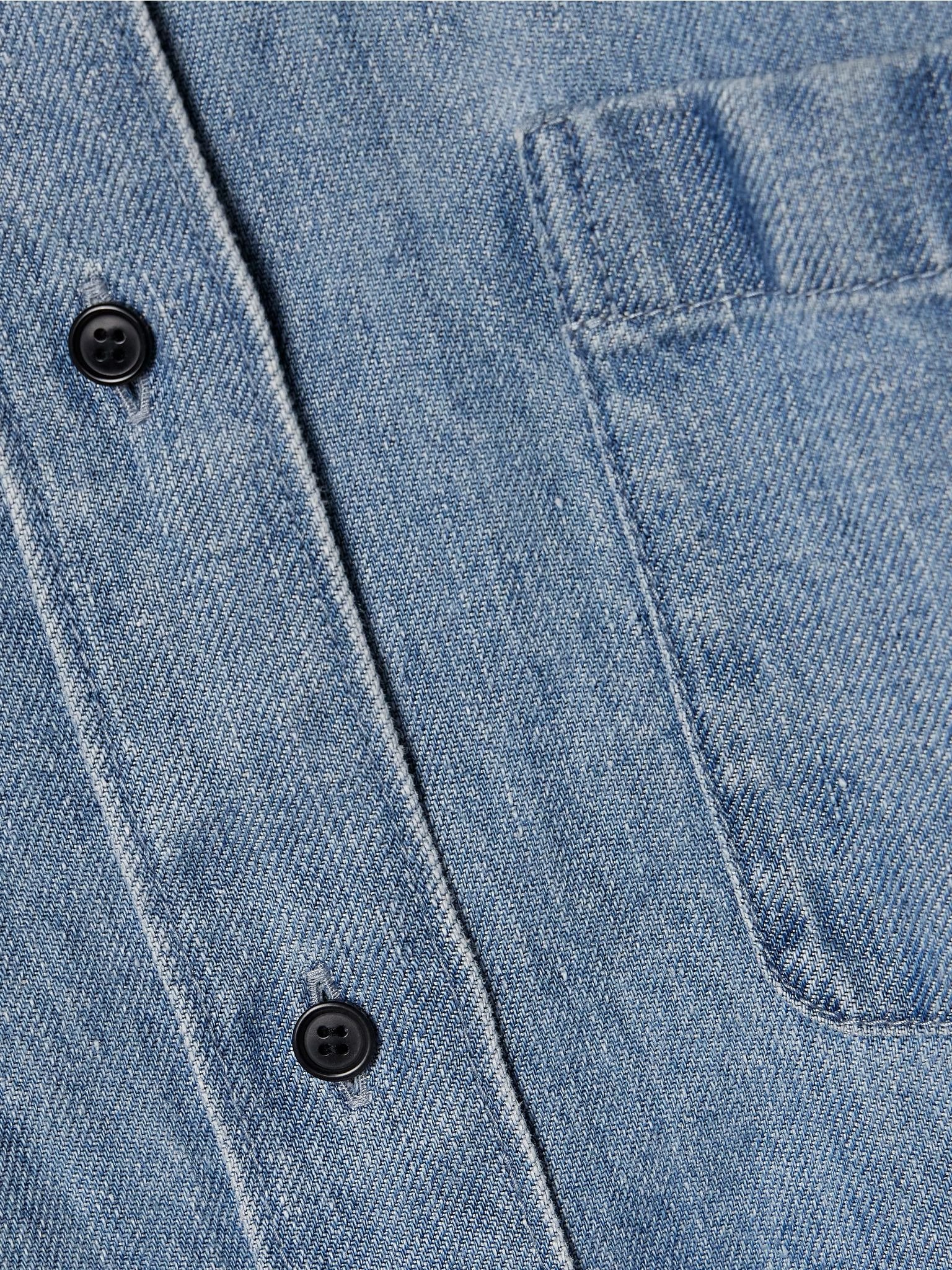 Nesson linen-chambray shirt Blue - 5