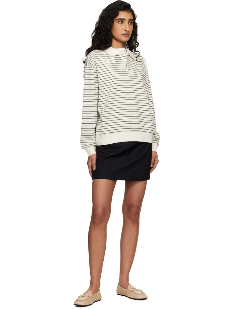 Dunst Off-White Striped Logo Collared Polo outlook