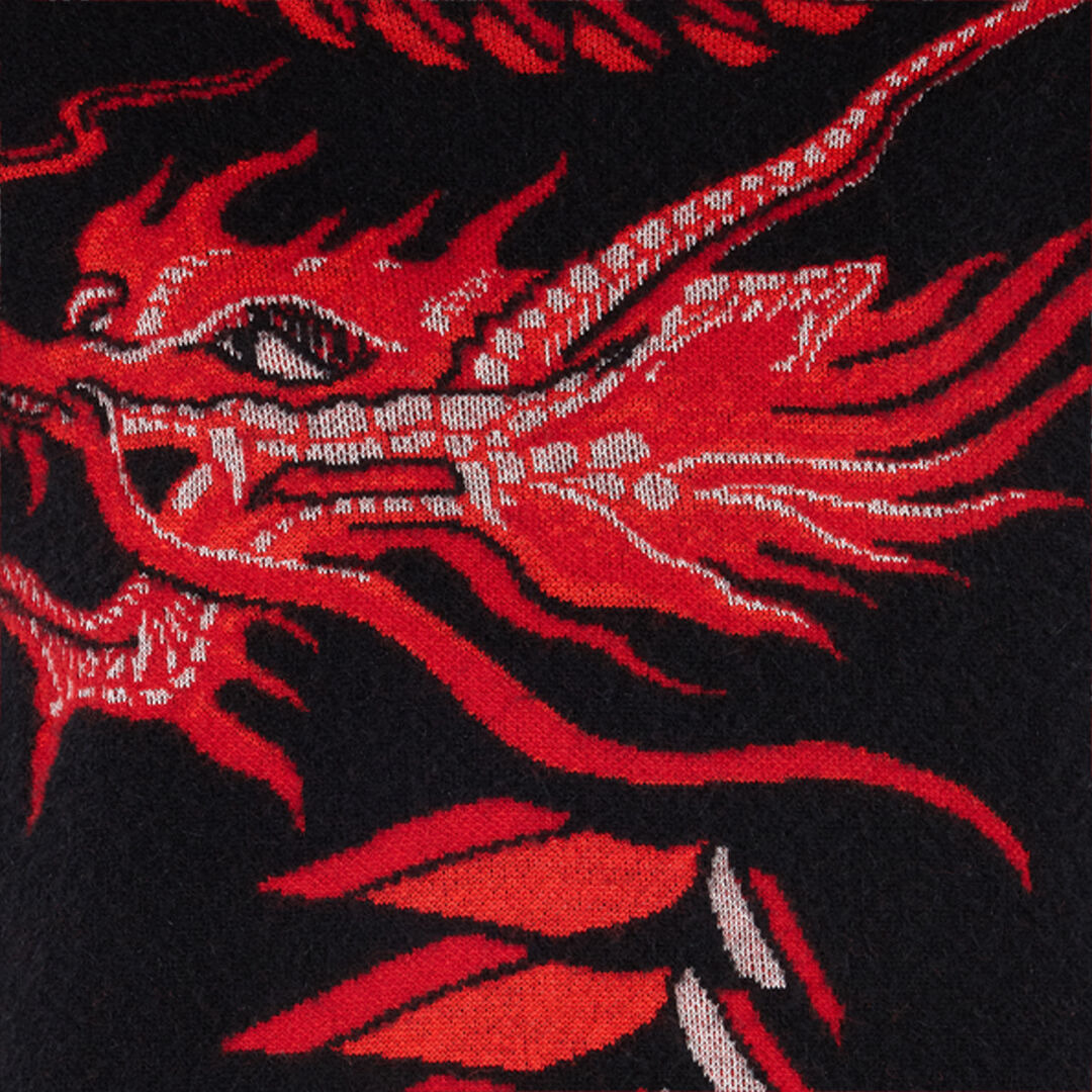 Long Sweater With Pattern And Dragon - 5