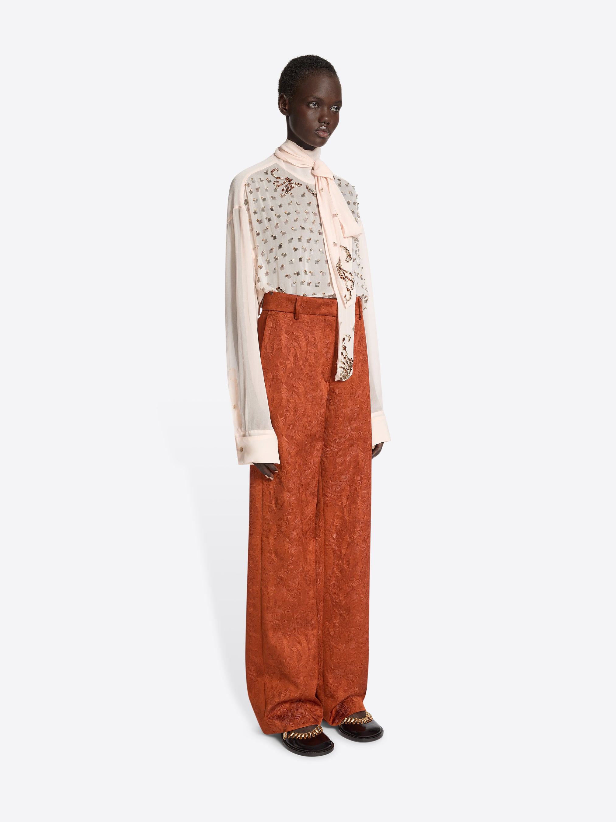 SLOUCHY JACQUARD PANTS - 3