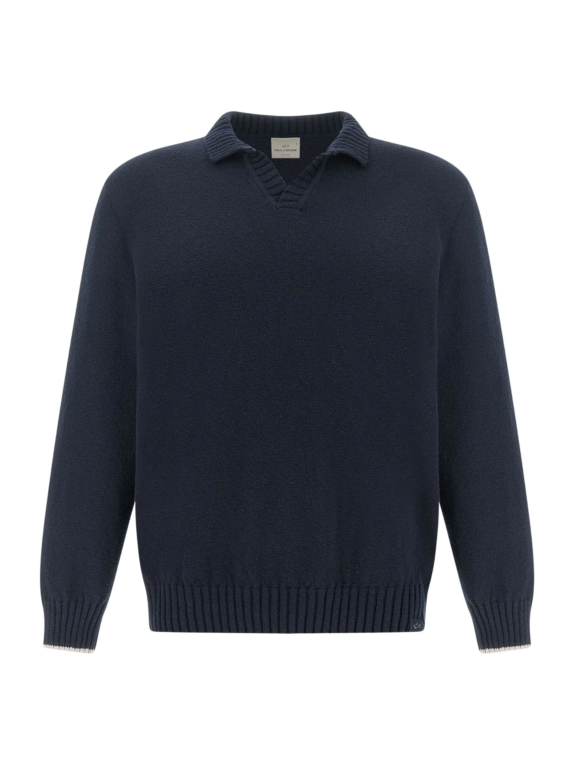 Open-neck cotton polo shirt - 1