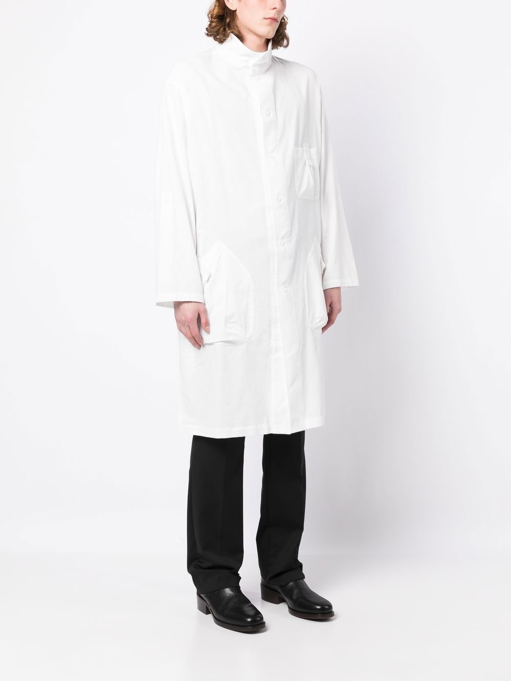 band-collar shirt jacket - 3