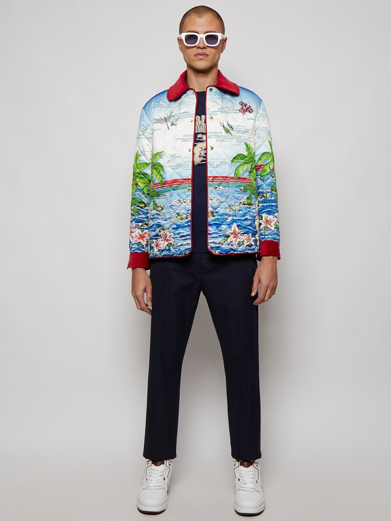 CASABLANCA Ichiban Embroidered Raglan Sweatshirt Blue outlook